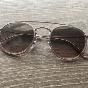 Ray-Ban rose gold round aviator sunglasses